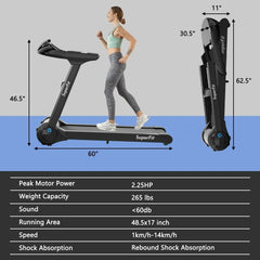 SP37546BK 2.25HP Folding Treadmill by DirectDeals