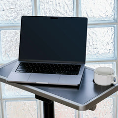 WalkingPad foldable exercise and under desk bike in a home office scene, showing compact design and adjustable features.