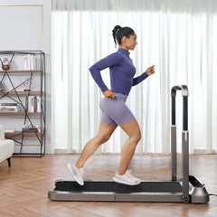 WalkingPad R2 Foldable Treadmill for walking and running, shown in a modern living room setting, compact and easy to store.