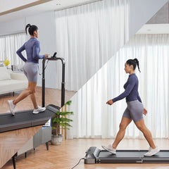 WalkingPad R2 Walk&Run 2IN1 foldable treadmill with phone holder, compact exercise equipment for walking and running workouts.