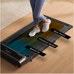 WalkingPad R3 Hybrid foldable walking treadmill in use, compact design suitable for home fitness and easy storage.