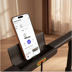 WalkingPad R3 Hybrid foldable walking treadmill with phone holder, compact design suitable for home workouts.