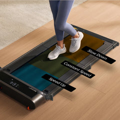 WalkingPad R3 Hybrid+ foldable walking treadmill with footstep control, compact design, and digital display.