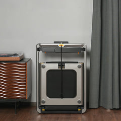 WalkingPad X214 foldable treadmill for exercise and fitness, shown in upright storage position