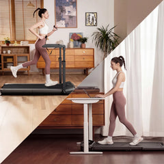 WalkingPad Z3 Hybrid foldable treadmill with handrails in use, suitable for home exercise and fitness workouts.