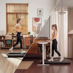 WalkingPad Z3 Hybrid Foldable Treadmill with wide running deck for walking and running exercises in a home gym setting.