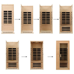 SAKSBY WHOLESALE Thermora Elara Premium indoor sauna with Hemlock wood, low EMF FAR infrared heat, designed for personal home use