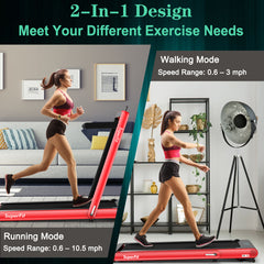 4.75HP 2 In 1 Folding Treadmill with Remote APP Control
