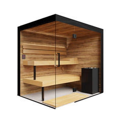ThermaSol Lumaria 2-5 Person Indoor Glass Sauna Cabin by SAKSBY WHOLESALE