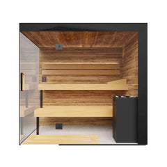 ThermaSol Lumaria 2-5 Person Indoor Glass Sauna Cabin by SAKSBY WHOLESALE