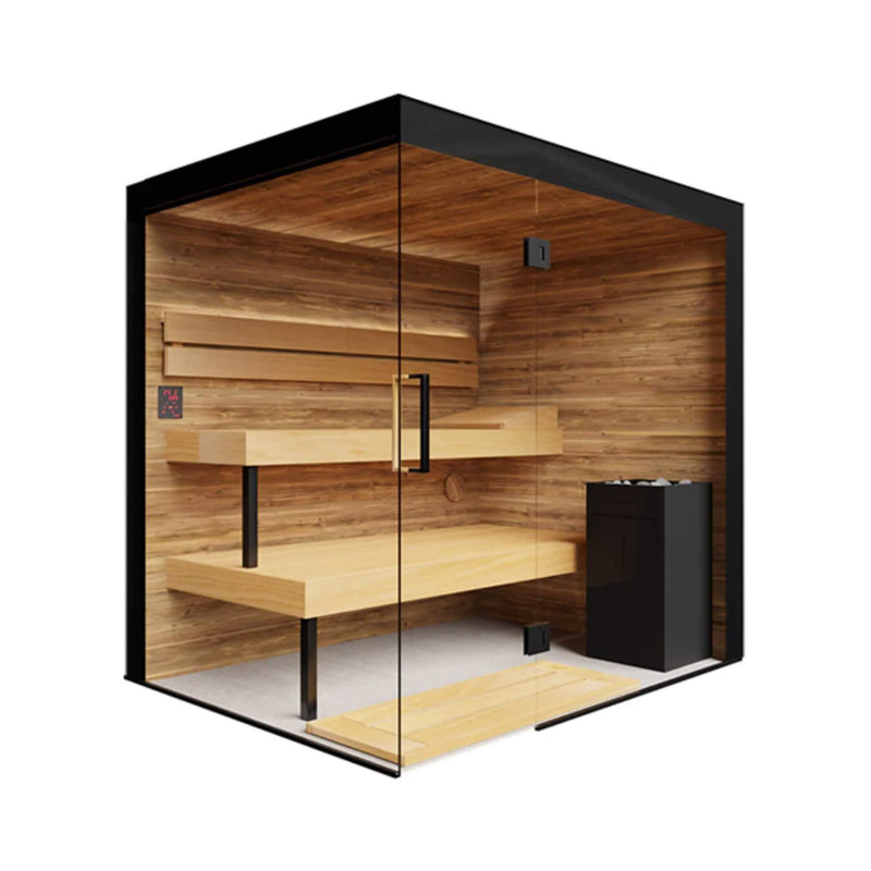 ThermaSol Lumaria 2-5 Person Indoor Glass Sauna Cabin by SAKSBY WHOLESALE