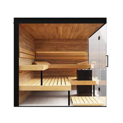 ThermaSol Lumaria 2-5 Person Indoor Glass Sauna Cabin by SAKSBY WHOLESALE