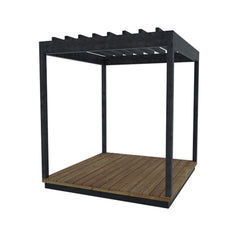 ThermaSol Nordic Misty wood pergola by Saksby Wholesale, outdoor sauna with expandable wooden structure and modern design.