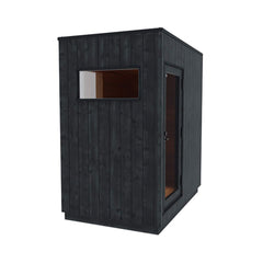 ThermaSol Nordic Misty outdoor changing room by Saksby Wholesale, with a single entrance and modern sauna design.