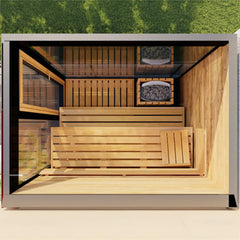 14-VERADR ThermaSol Vera 3-Person Fully-Assembled Outdoor Sauna Cabin by Saksby Wholesale