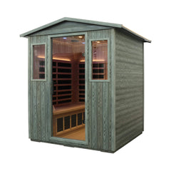 SAKSBY WHOLESALE Thermora Eterna 4-Person Infrared Sauna with full-spectrum, low EMF carbonized composite interior and Bluetooth speakers.