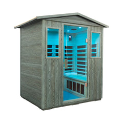 SAKSBY WHOLESALE Thermora 4-Person Infrared Sauna Room with Bluetooth speakers, full-spectrum, low EMF, carbonized composite construction.