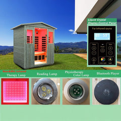 SAKSBY WHOLESALE Thermora Nivea 3-person infrared sauna room with low EMF carbonized composite, Bluetooth speakers, full-spectrum infrared heat