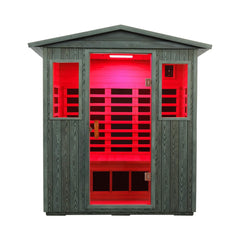 SAKSBY WHOLESALE Thermora Nivea 3-Person Infrared Sauna with full-spectrum low EMF carbonized composite and Bluetooth speakers.