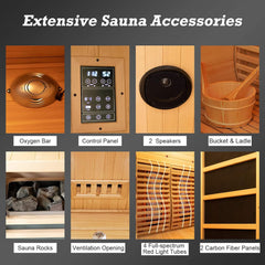 Rövia Luma 2-Person Indoor Hybrid Sauna Room With Infrared by SAKSBY WHOLESALE
