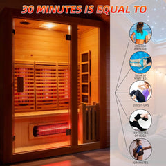 Rövia Luma 2-Person Indoor Hybrid Sauna Room With Infrared by SAKSBY WHOLESALE
