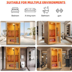 Rövia Luma 2-Person Indoor Hybrid Sauna Room With Infrared by SAKSBY WHOLESALE